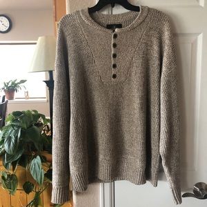 Chunky thick knit cream sweater with buttons